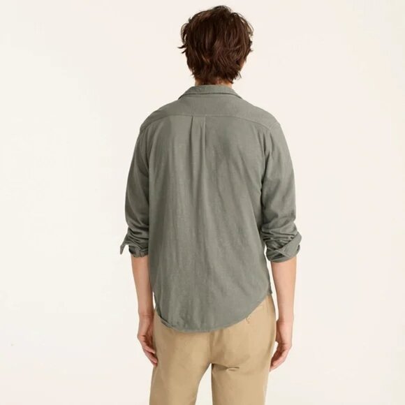 J.Crew Garment-Dyed Harbor Shirt, Green, Size XL - Picture 2 of 9